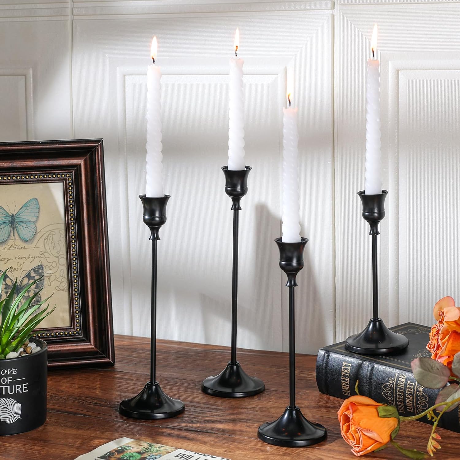 Tunyet 6PCS Metal Candlestick Holders
