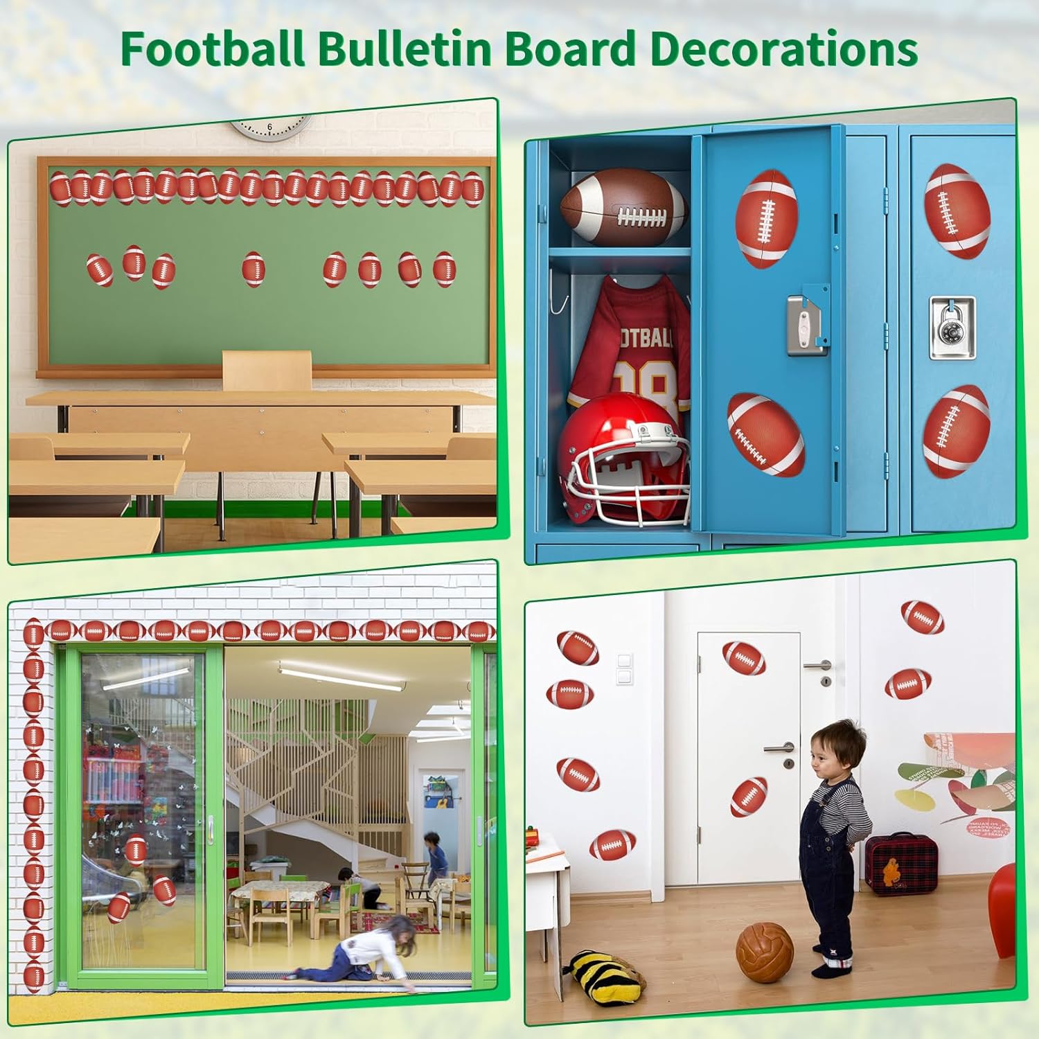 45PCS Football Cutout Paper Football Cutouts for Classroom Decorations