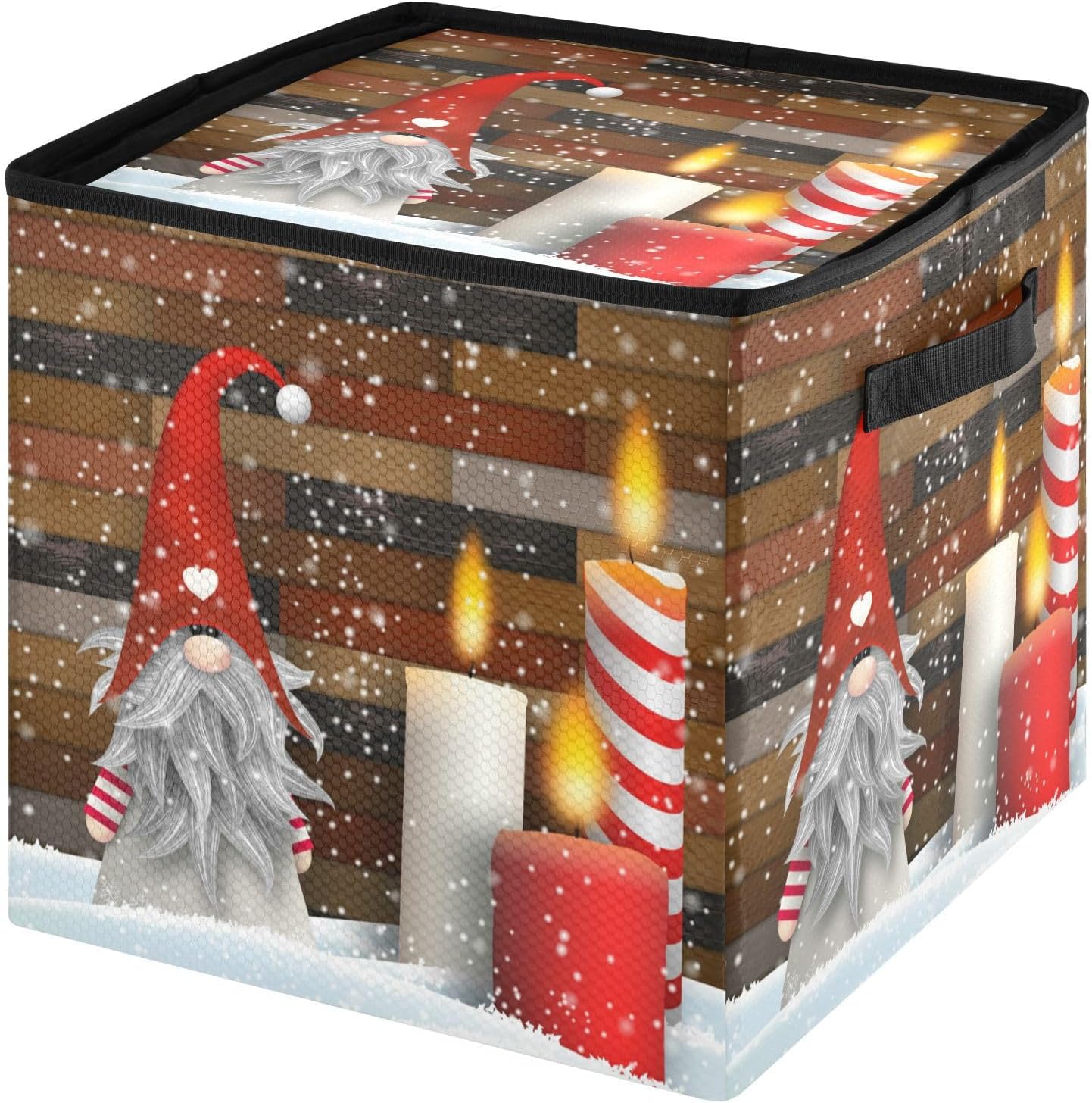 Christmas Ornament Storage Box with Zipper Dividers 13x13 Inch