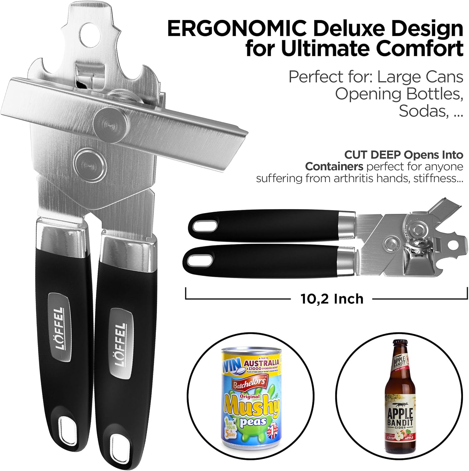 Lffel Stainless Steel Manual Can Opener for Seniors