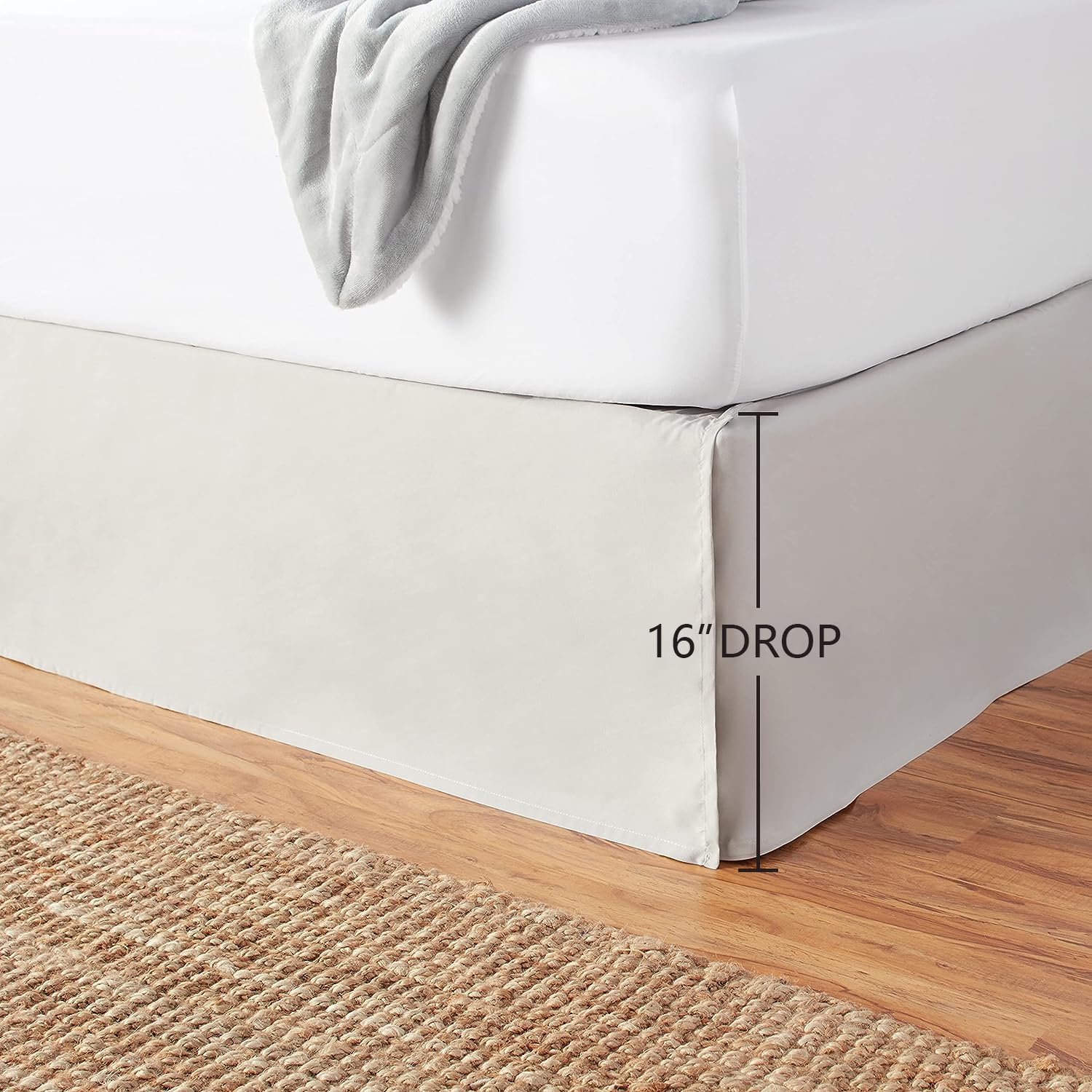 Amazon Basics Lightweight Pleated King Bed Skirt