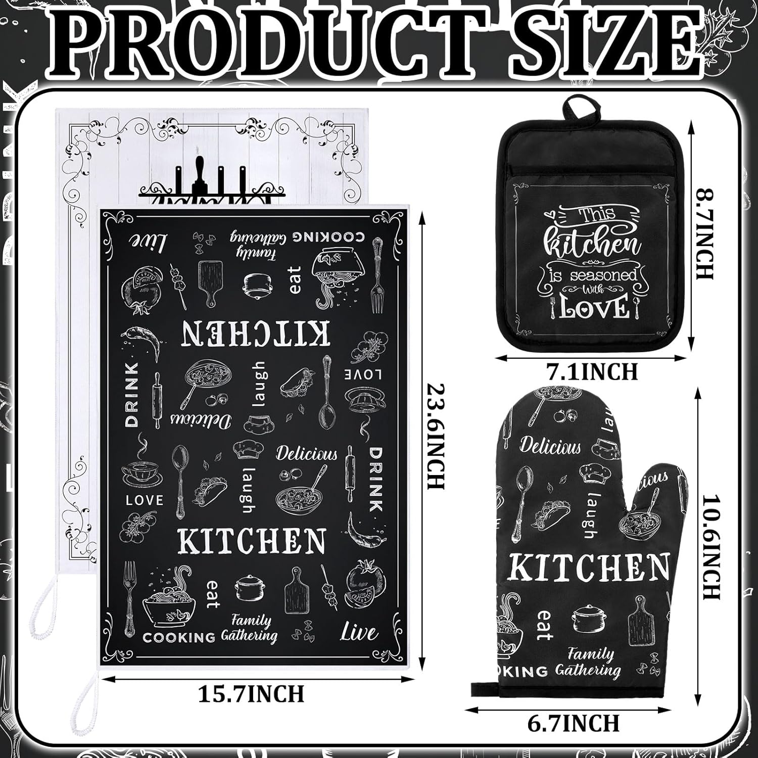 Leinuosen 6 Piece Farmhouse Kitchen Towel Set