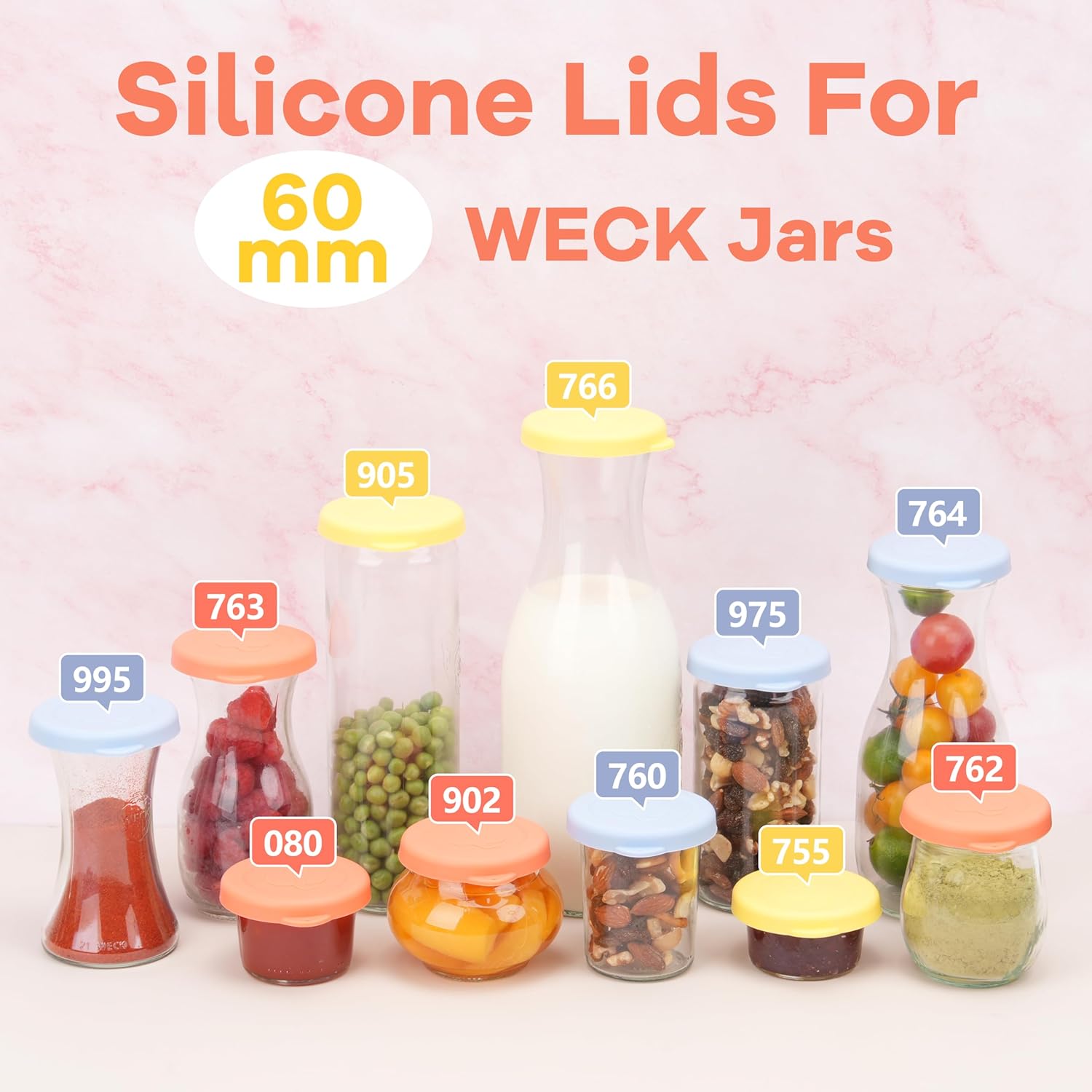 Purekra 60mm Silicone Lids for Weck Jars 2 Pack