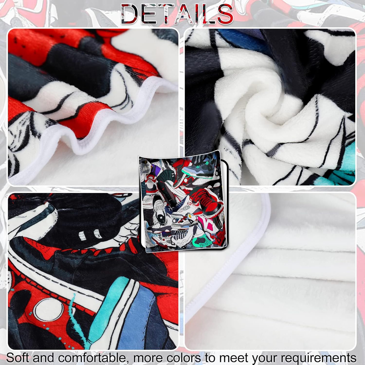 EISKBC Basketball Shoes Print Flannel Fleece Blanket for Kids