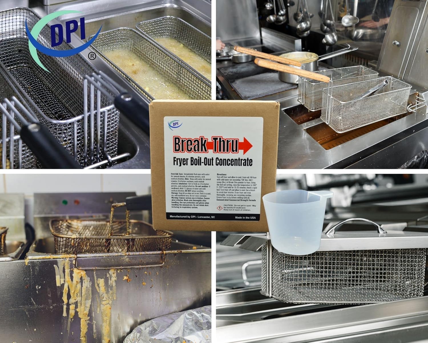 DPI Break Thru Fryer Cleaner Powder Concentrate for Deep Fryers