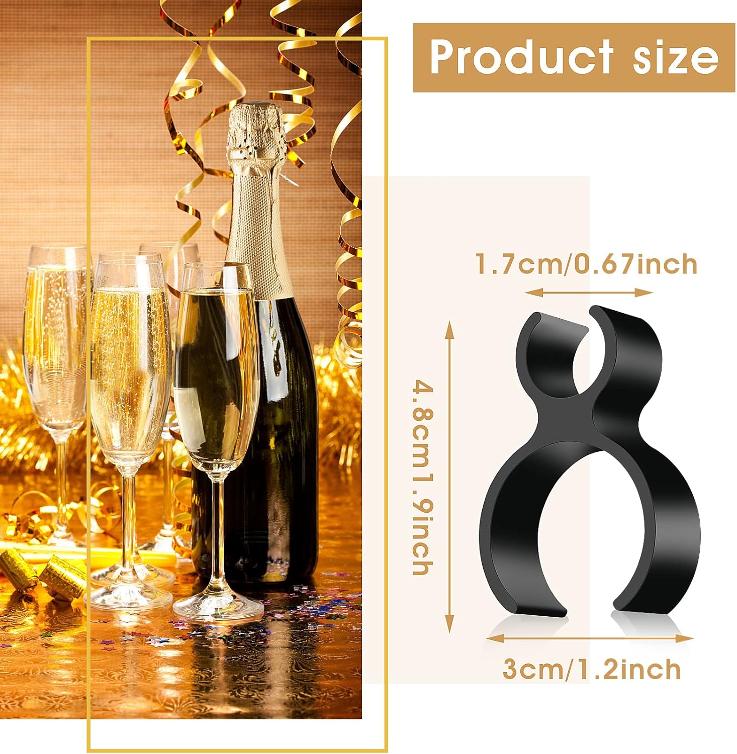 25 Piece Champagne Bottle Clips for Sparklers and Wine Safety Holders