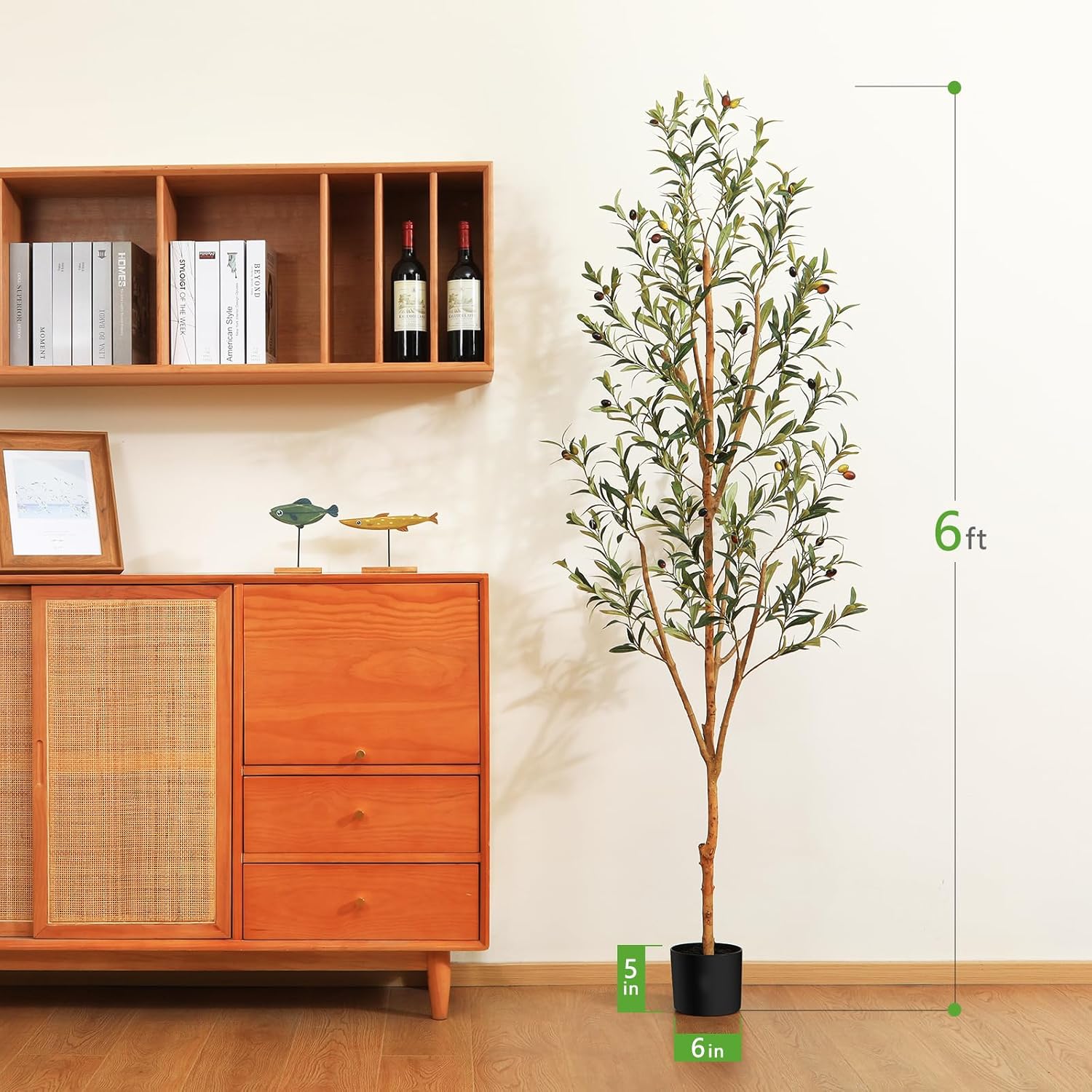Kazeila Artificial Olive Tree 6FT Faux Silk Plant Decor
