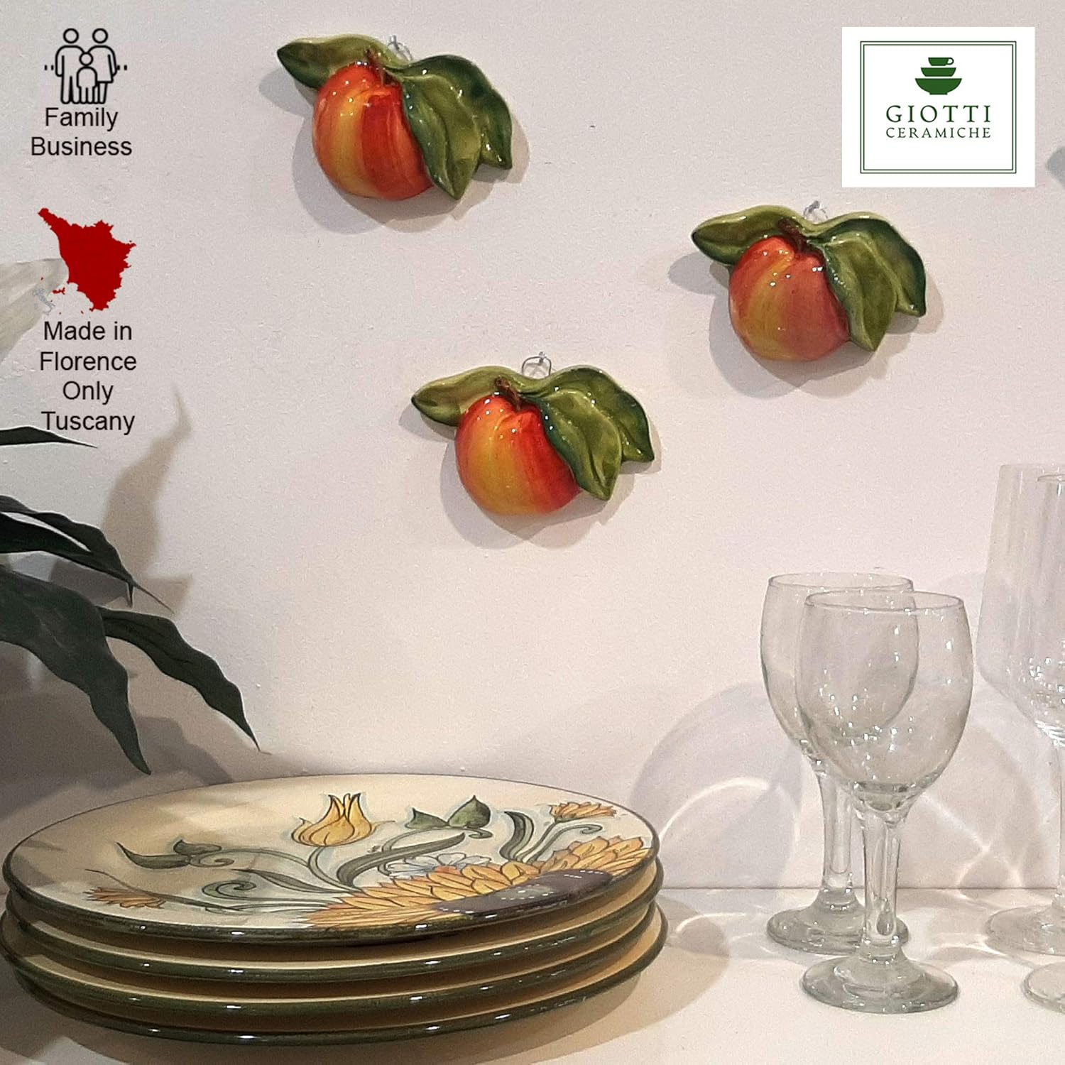 Handmade Italian Ceramic Fruits Wall Decor