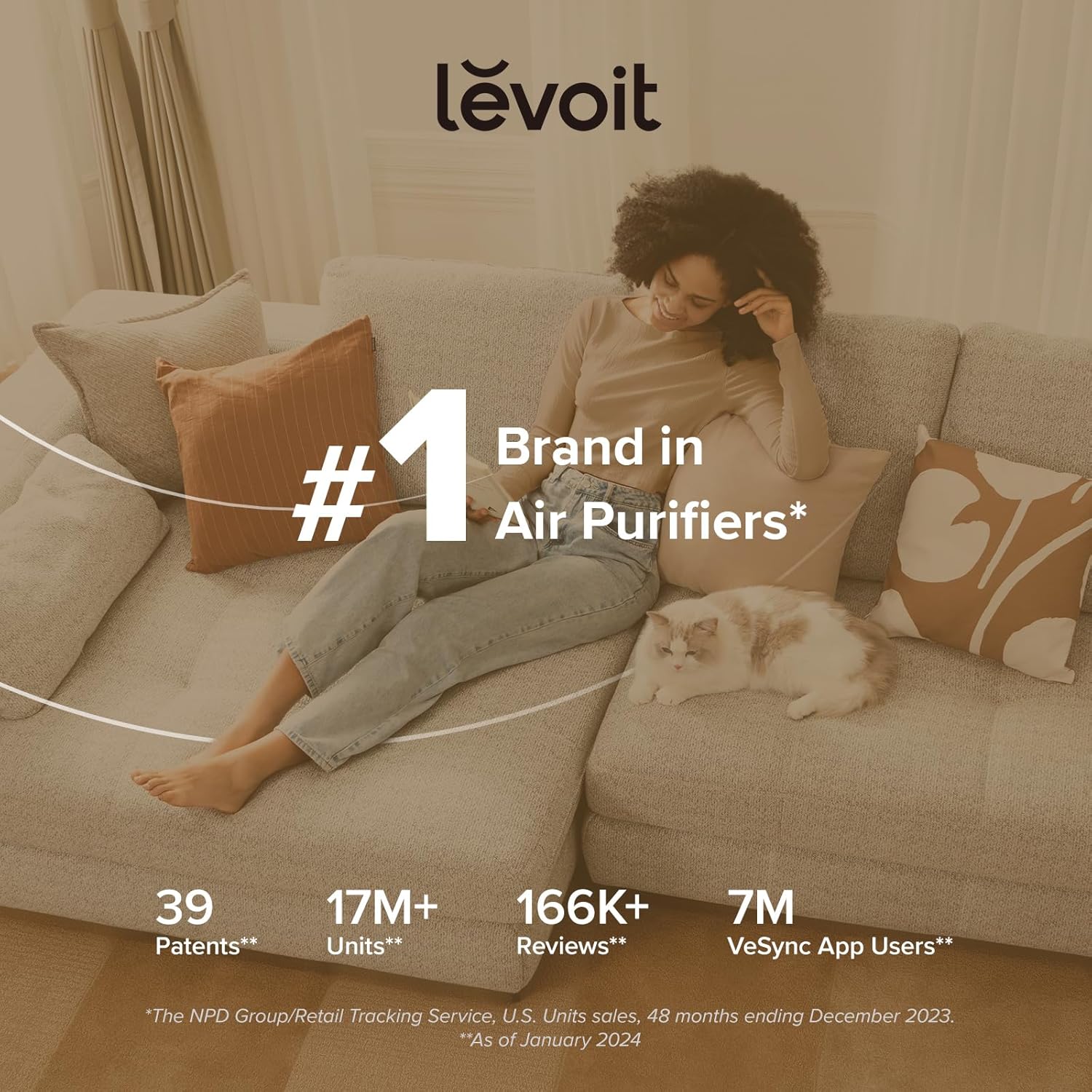 LEVOIT Air Purifier for Bedroom Home Black