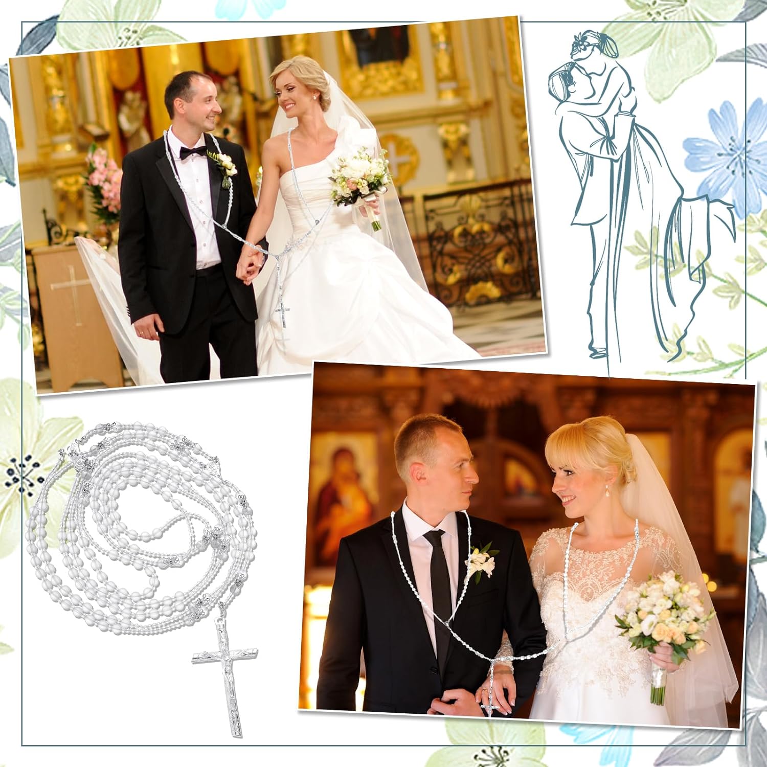 Nosiny Silver Wedding Lasso Handcrafted Cross
