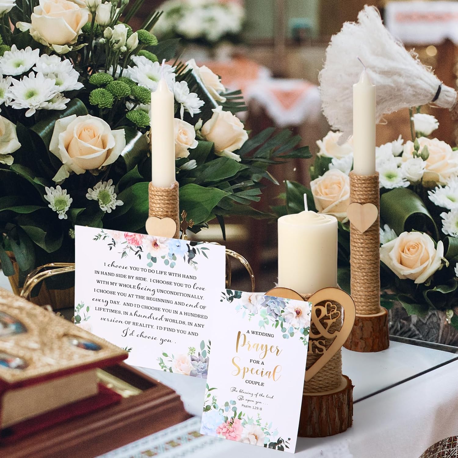 Rustic Unity Candles Set for Wedding Ceremony