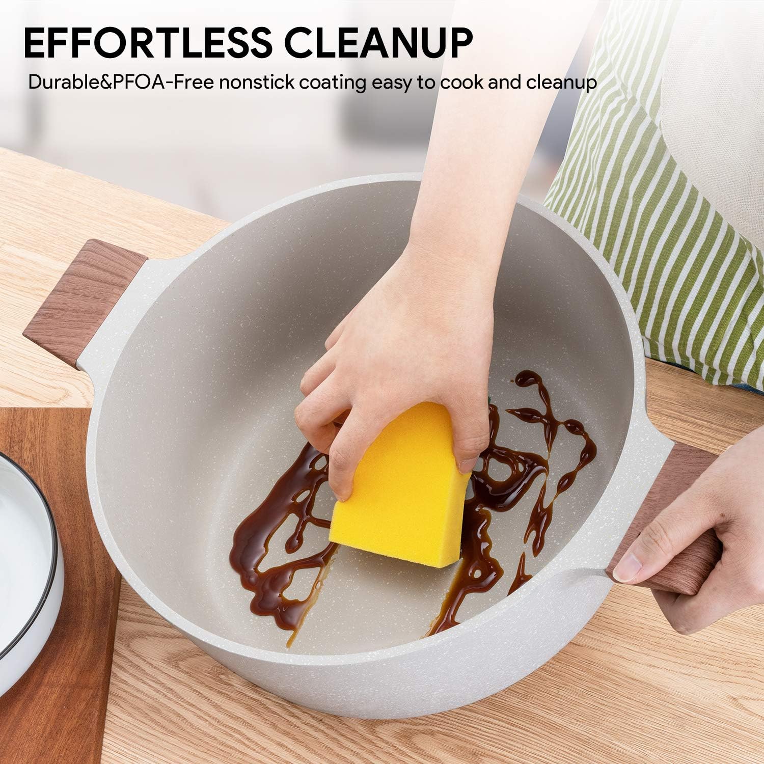 Nonstick Ceramic Casserole with Induction Base 6Qt