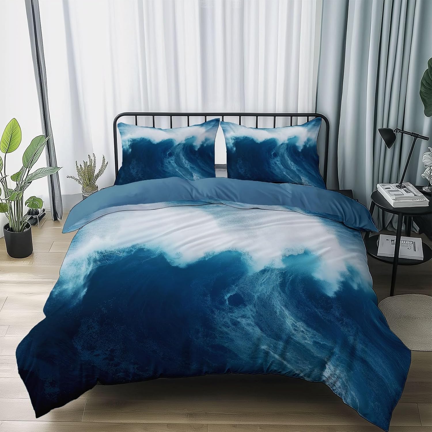 Blue Duvet Cover Twin XL Set with Matching Pillowcases