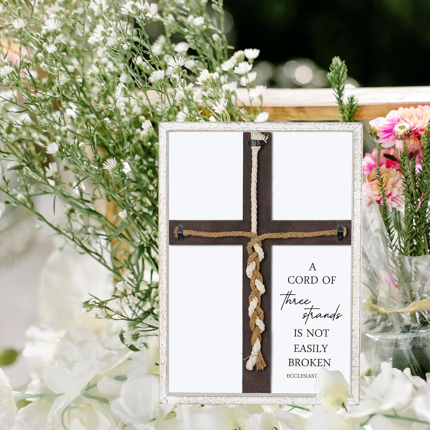 Surfapans Three Strand Unity Wedding Sign Wood Frame