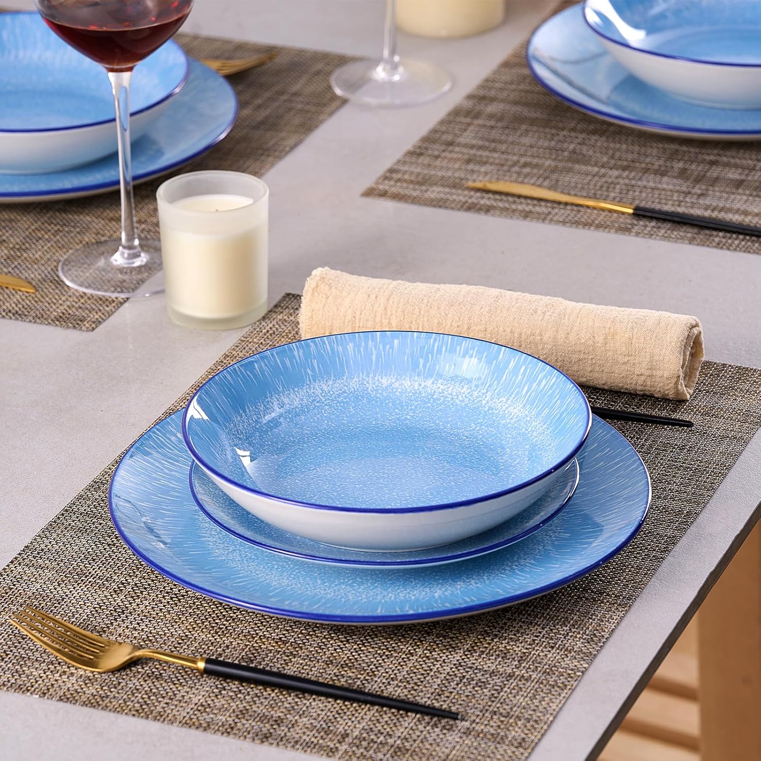 Bestone 12-Piece Porcelain Dinnerware Set for 4