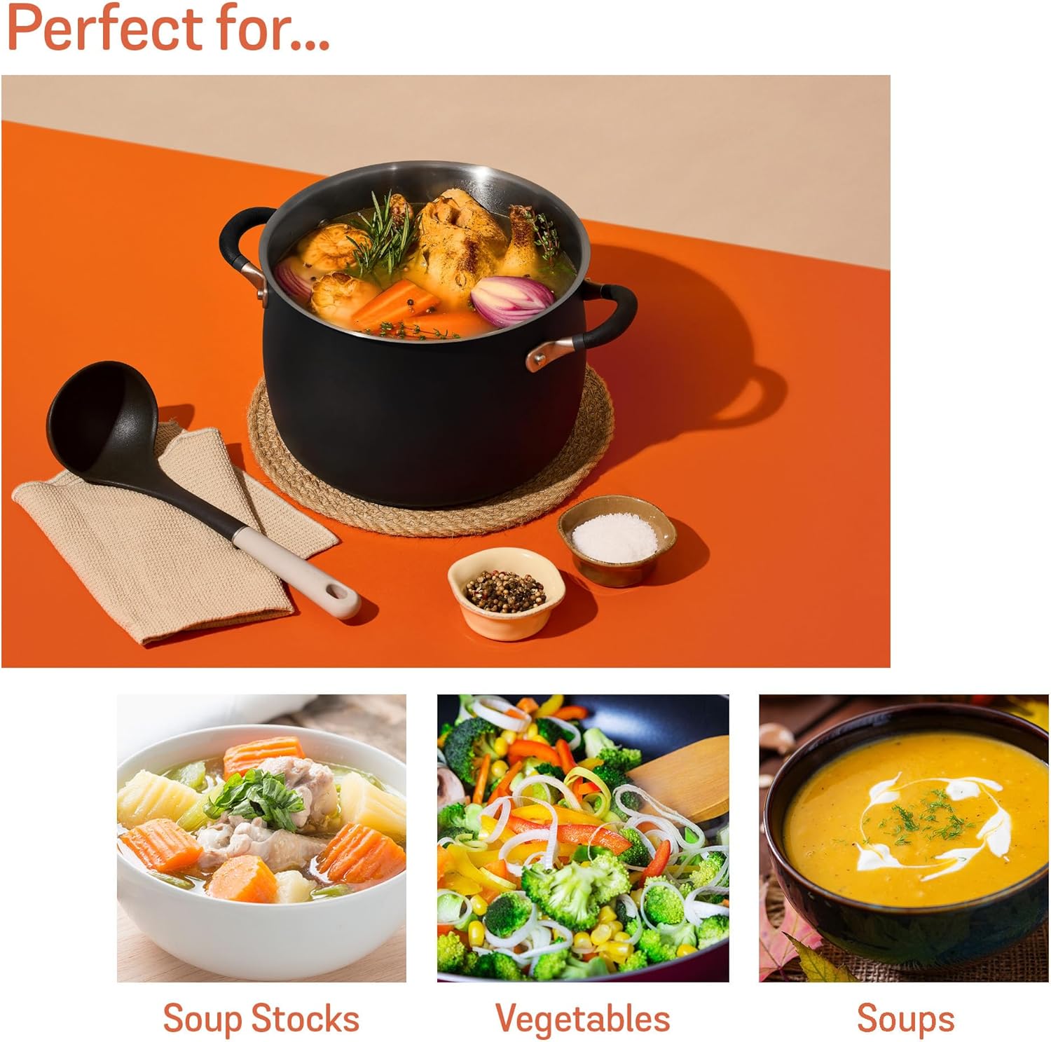 Meyer 8 Quart Stockpot with Silicone Handles