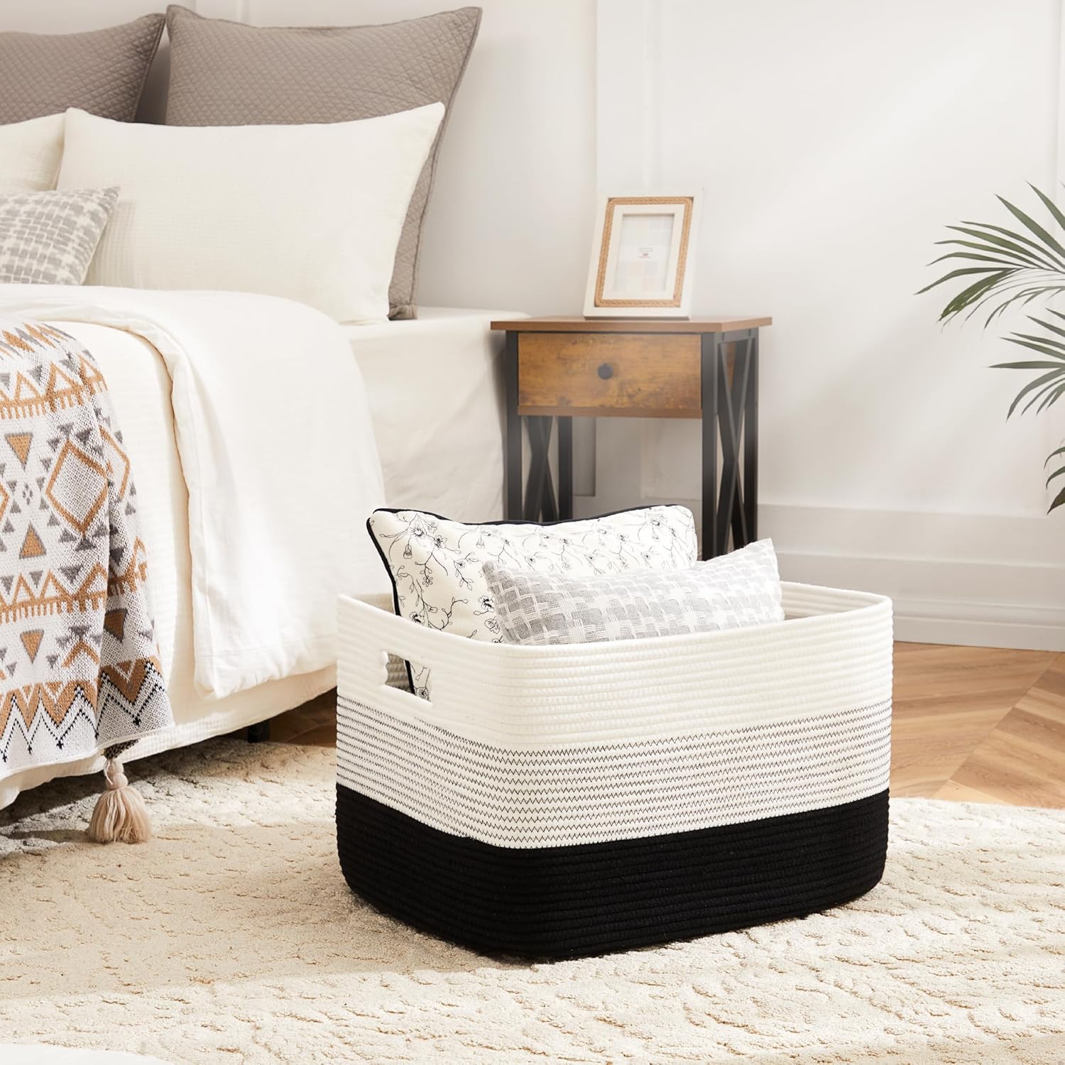 Artfeel Cotton Rope Laundry Basket for Decor