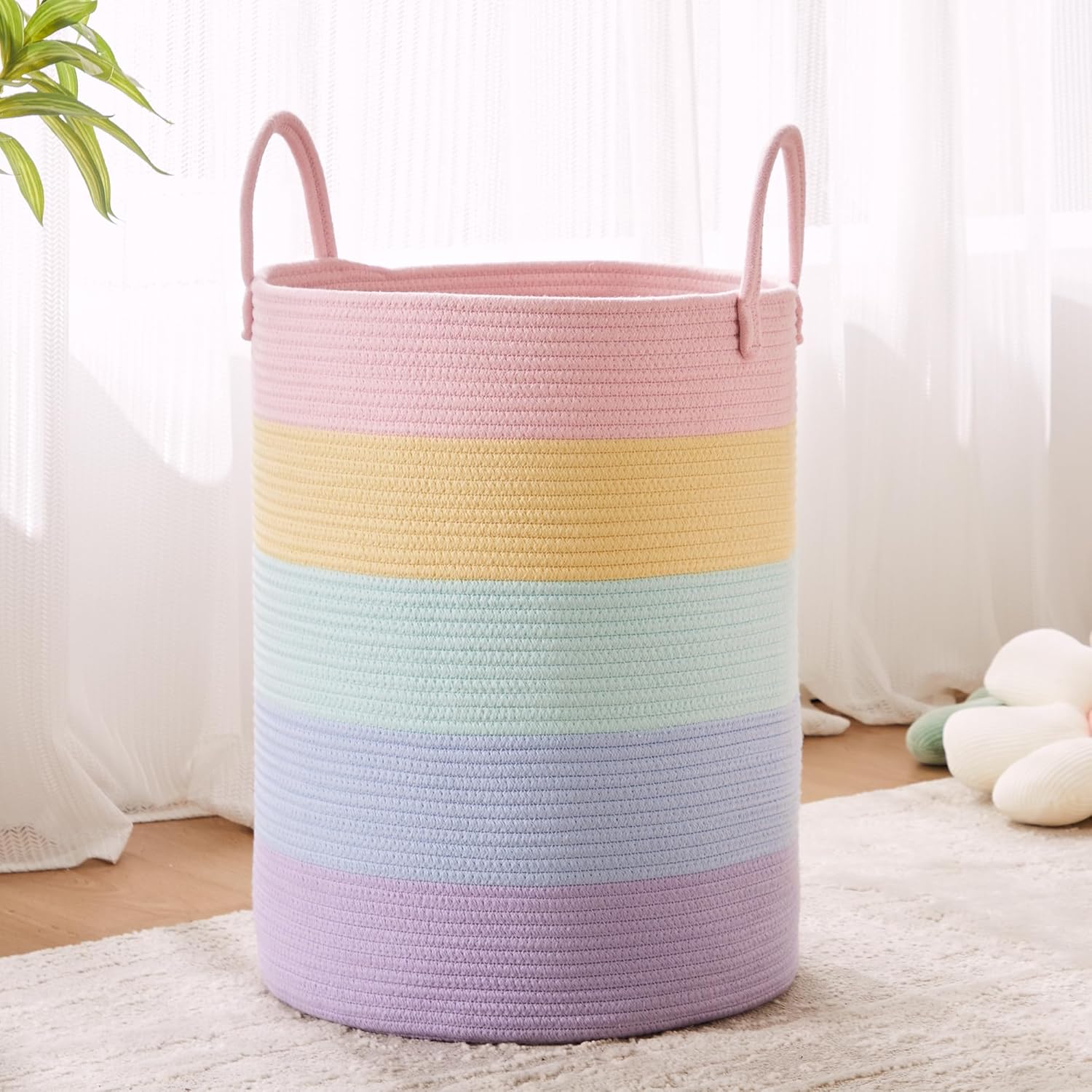 62L Rainbow Laundry Hamper for Baby Girls and Kids