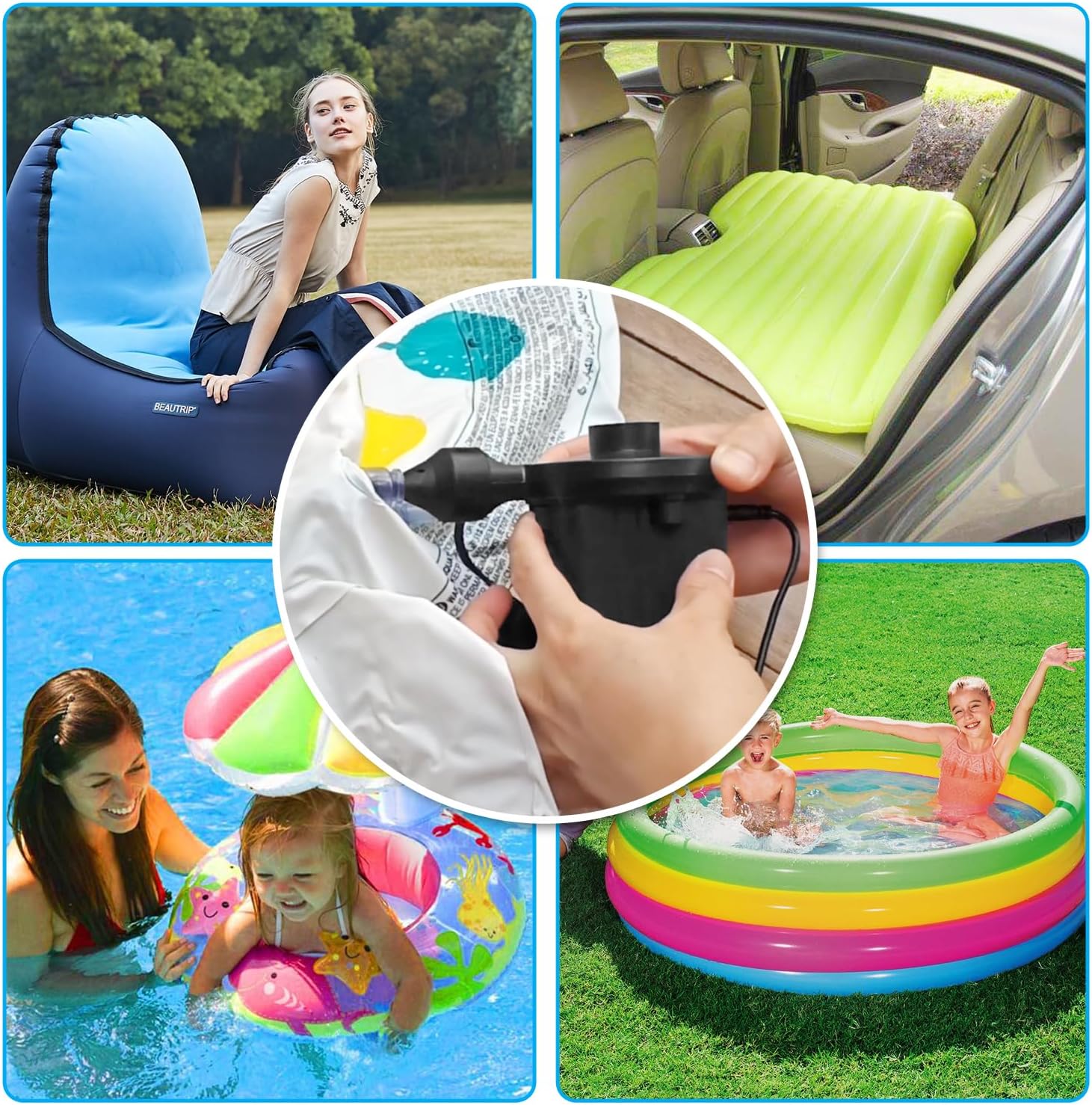 Newpol Electric Air Pump for Inflatable Beds and Pools