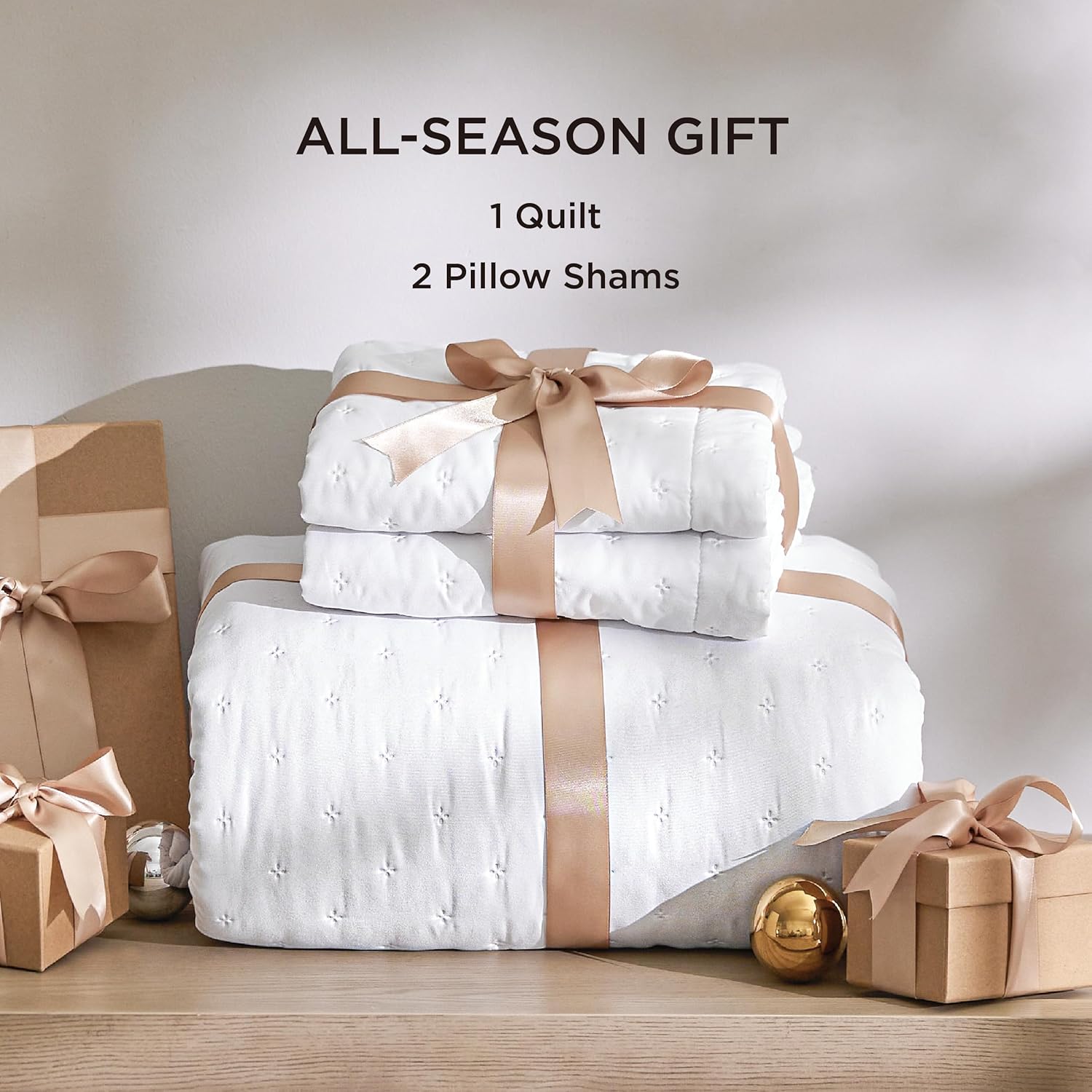 Bedsure King Quilt Set - Ultra Soft Comforter with 2 Pillow Shams