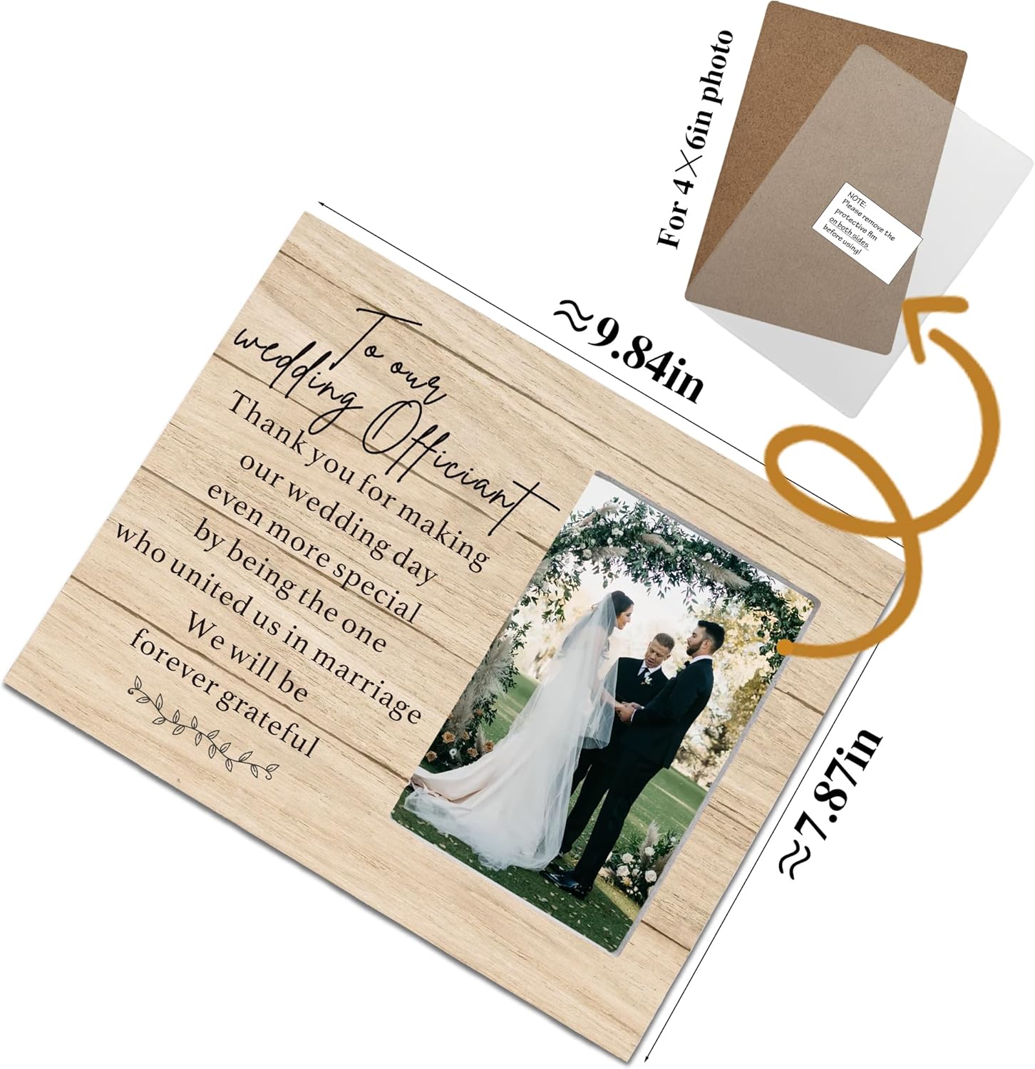 Wedding Officiant Frame - Thank You Gift for Special Day