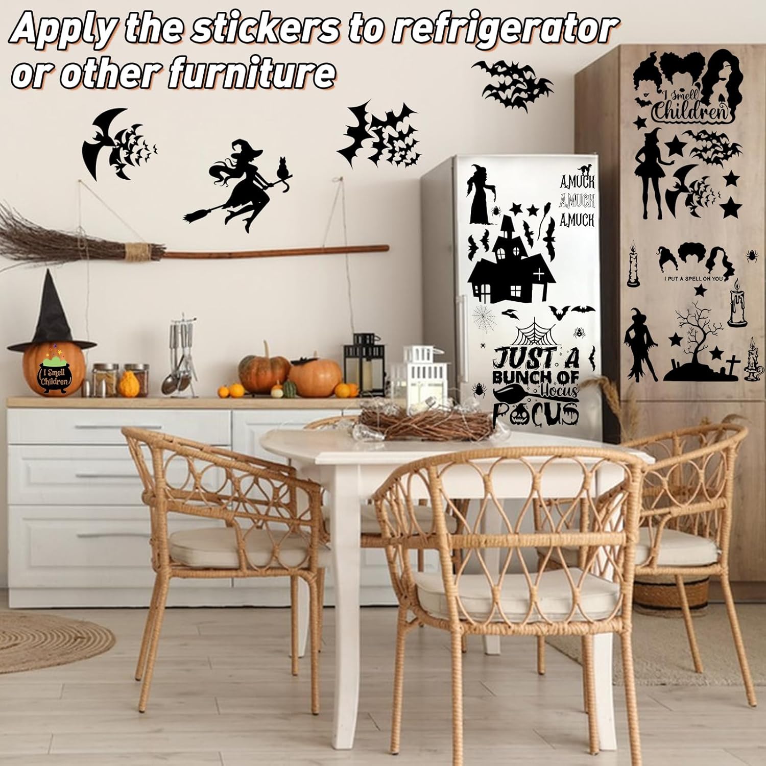 99PCS Halloween Window Stickers Silhouette Decorations