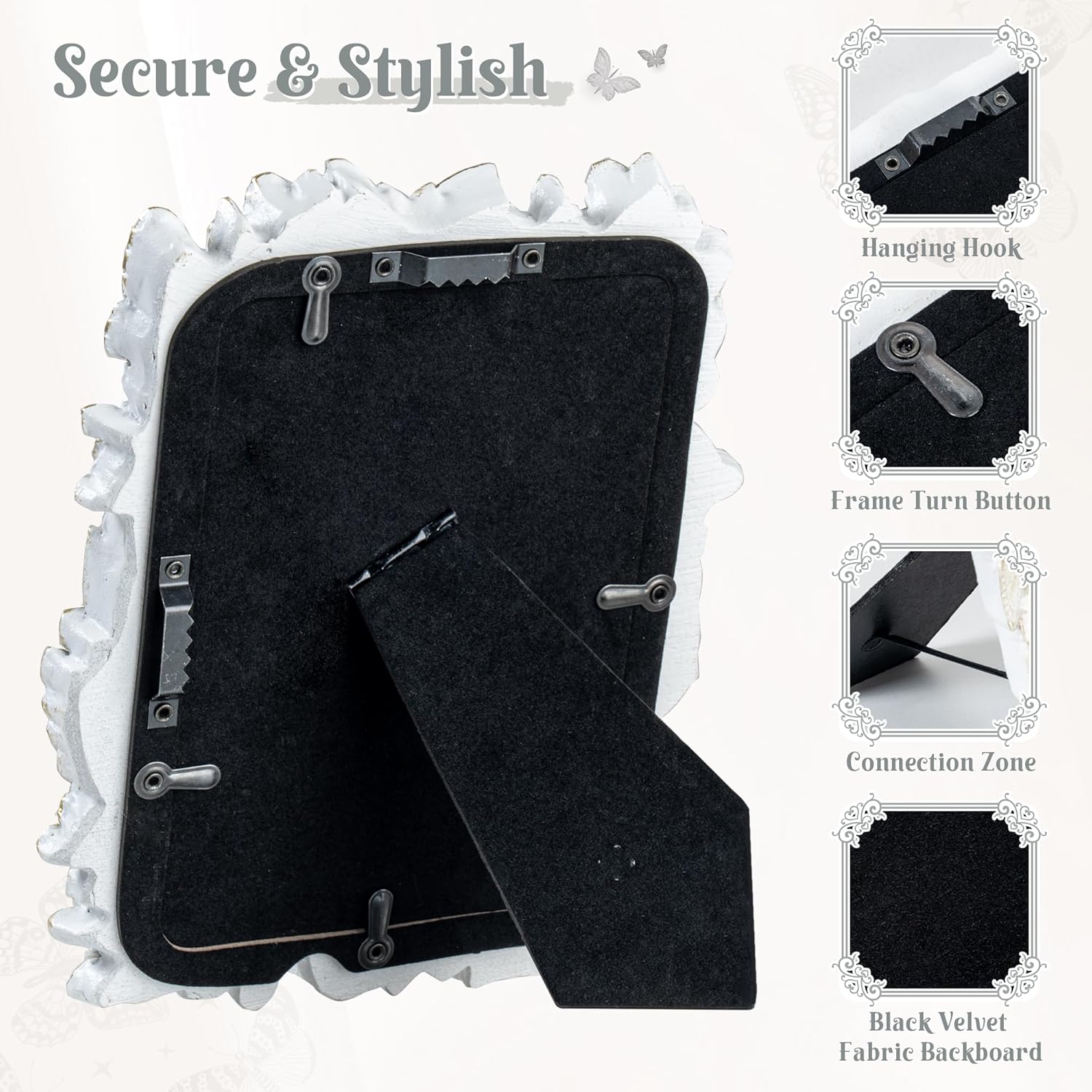 Axeman 4x6 Picture Frame with Tempered Glass and Butterfly Resin