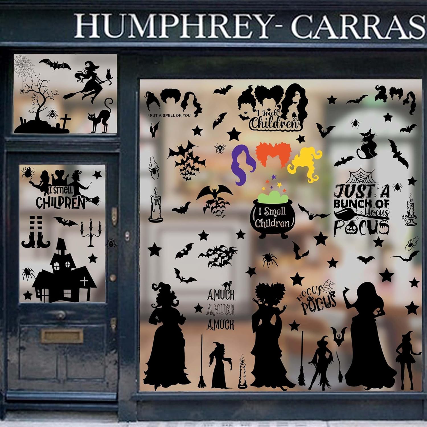 Hocus Pocus Halloween Window Decals 91 Pcs Set