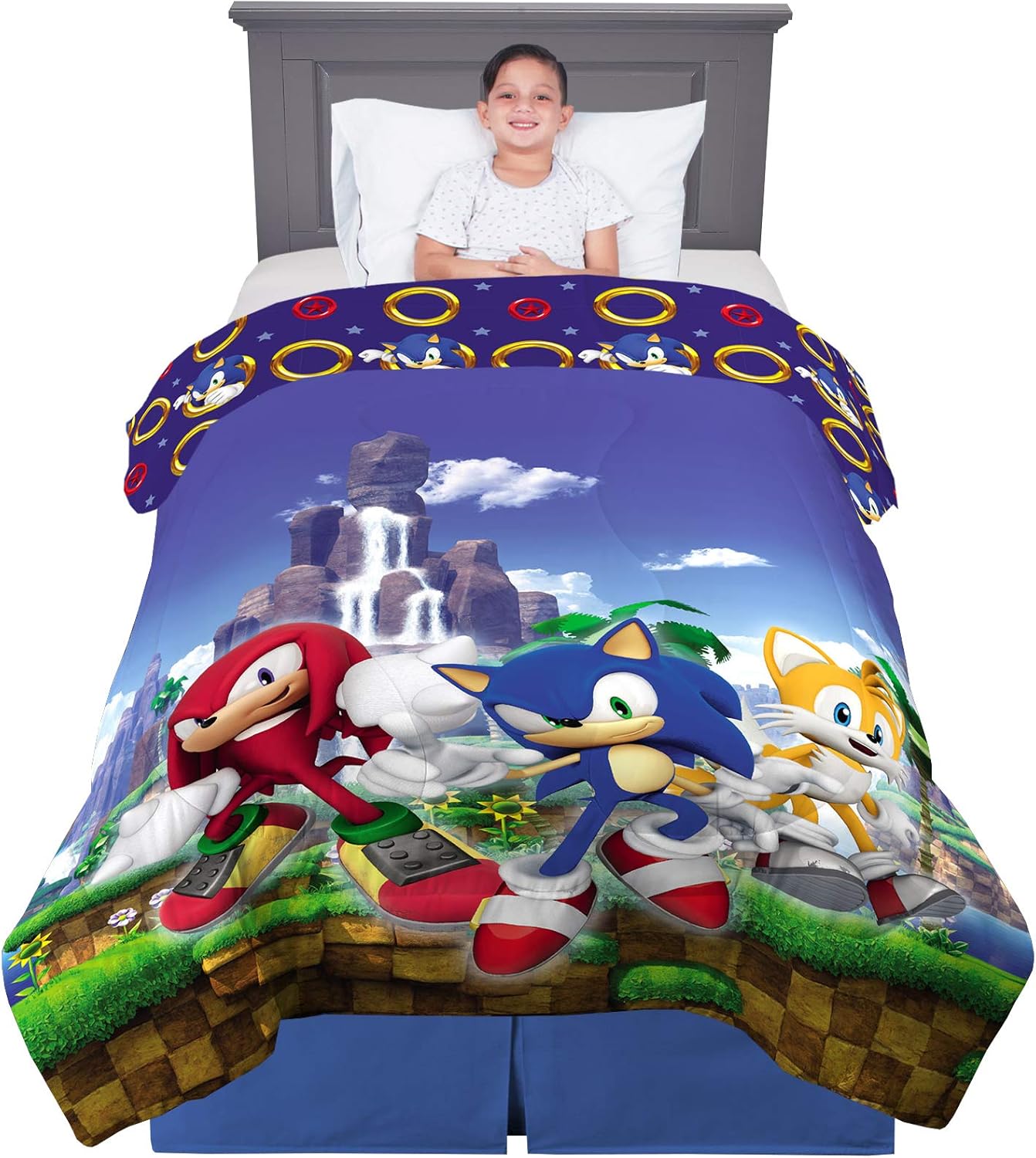 Franco Kids Bedding Reversible Comforter Sonic The Hedgehog