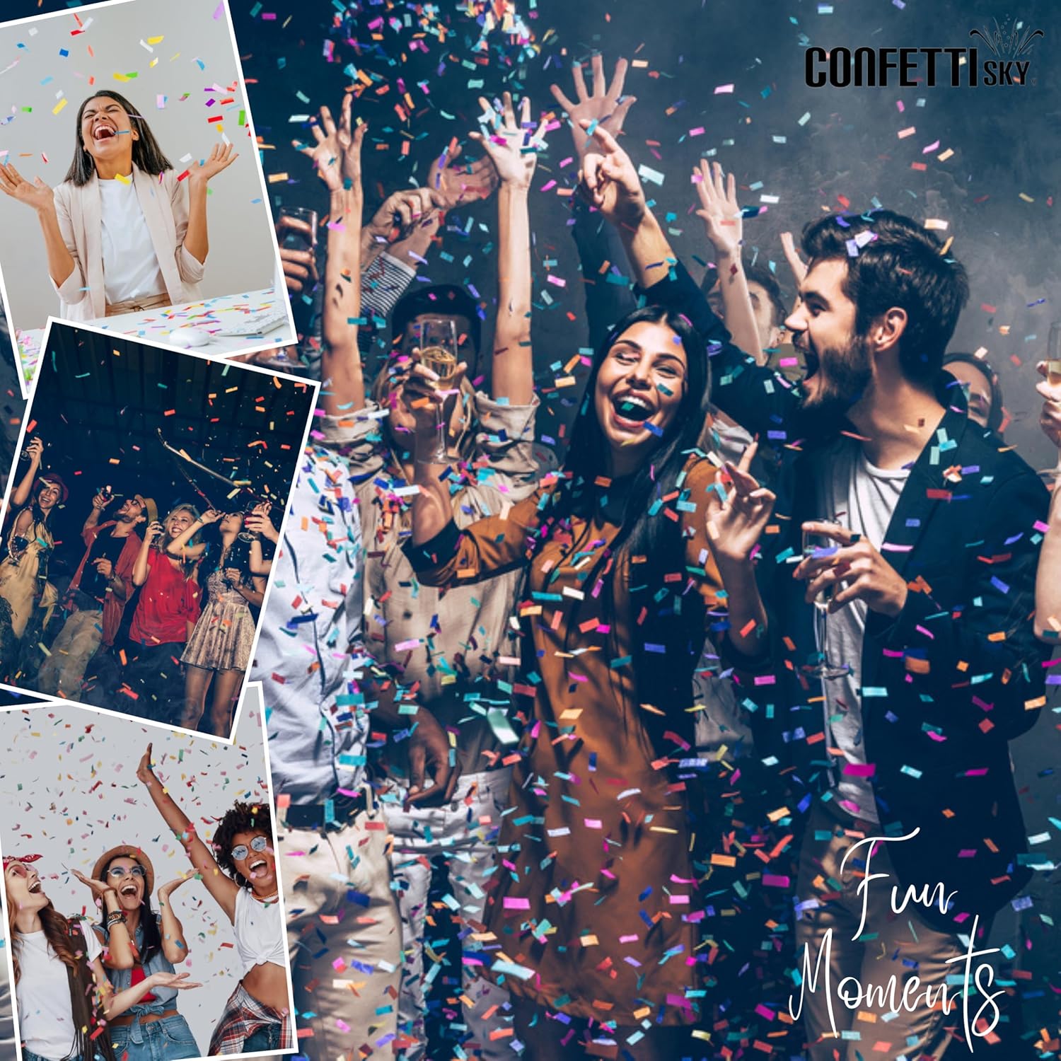 Confetti Sky 6 Pack 12 Inch Confetti Cannons