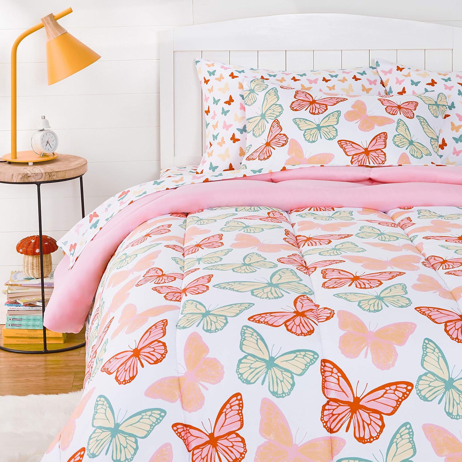 Amazon Basics Butterfly Friends Kids Comforter Set Twin