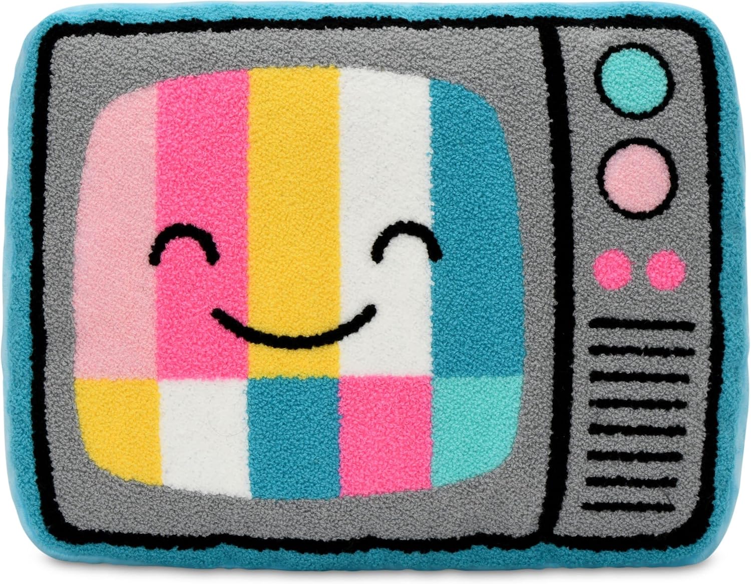 Iscream Retro TV Shaped Chenille Pillow 17x14