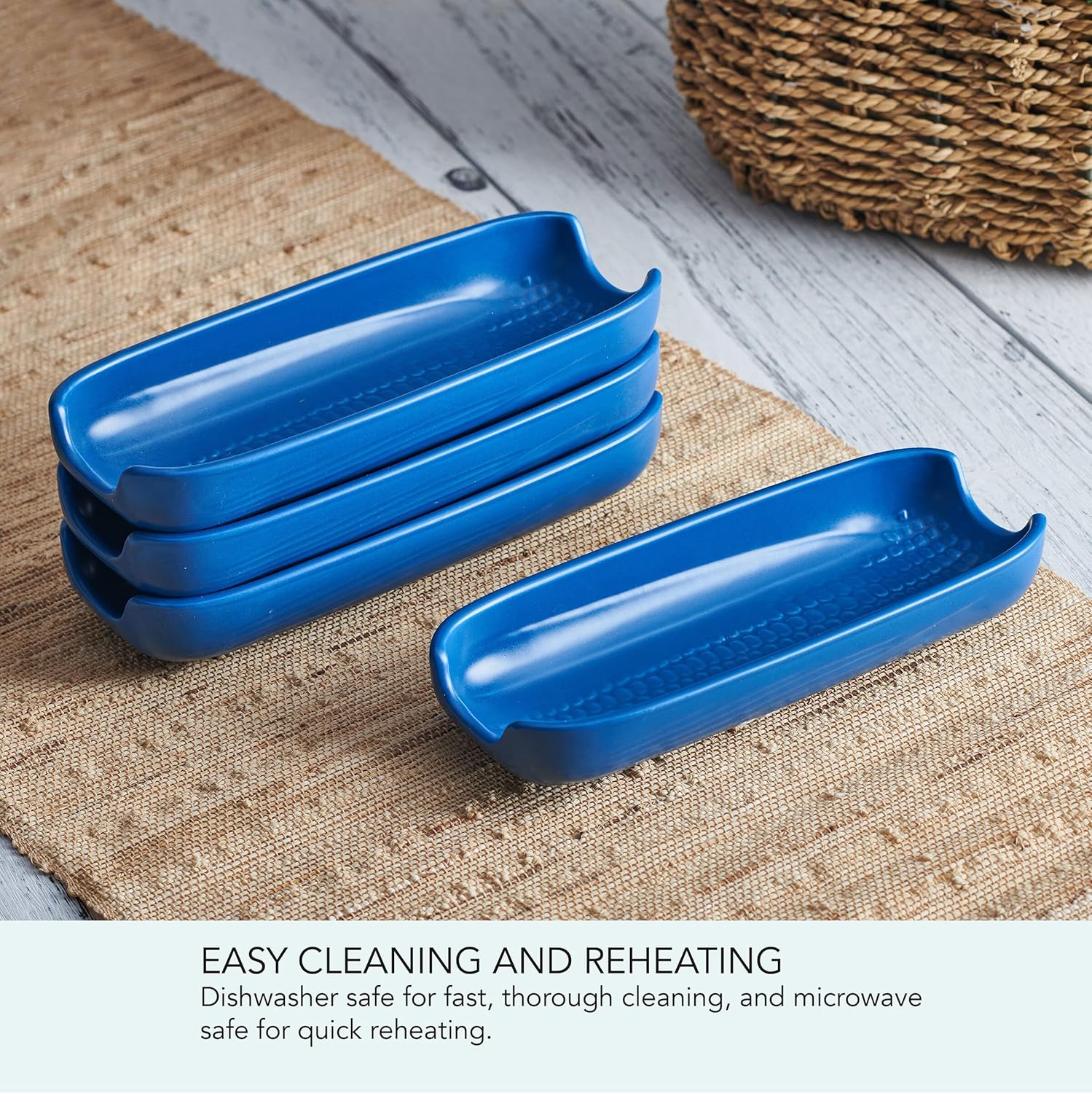 Pfaltzgraff Callie Stoneware Corn Plates Set Of 4 Blue