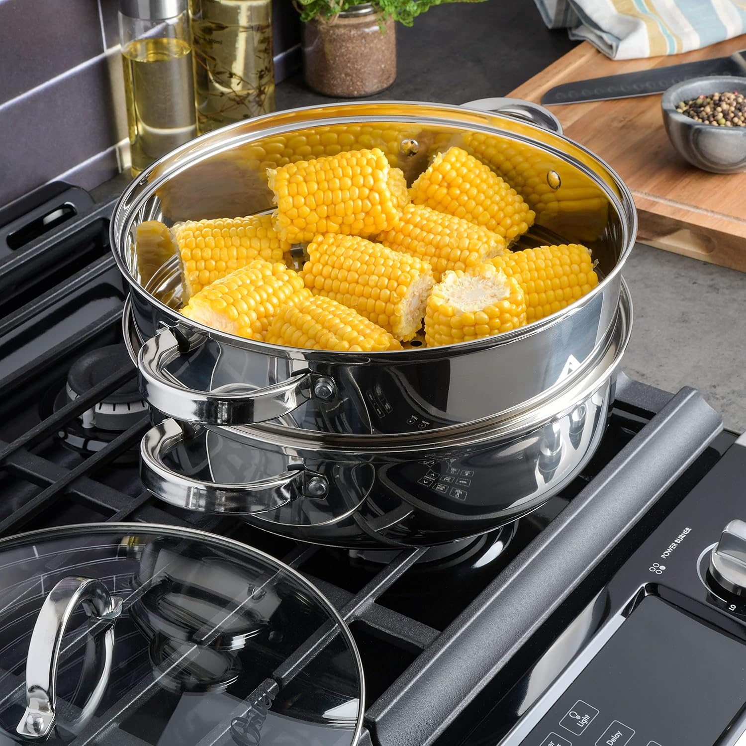 Oster Sangerfield 5-Quart Pasta Pot Set with Steamer and Lid