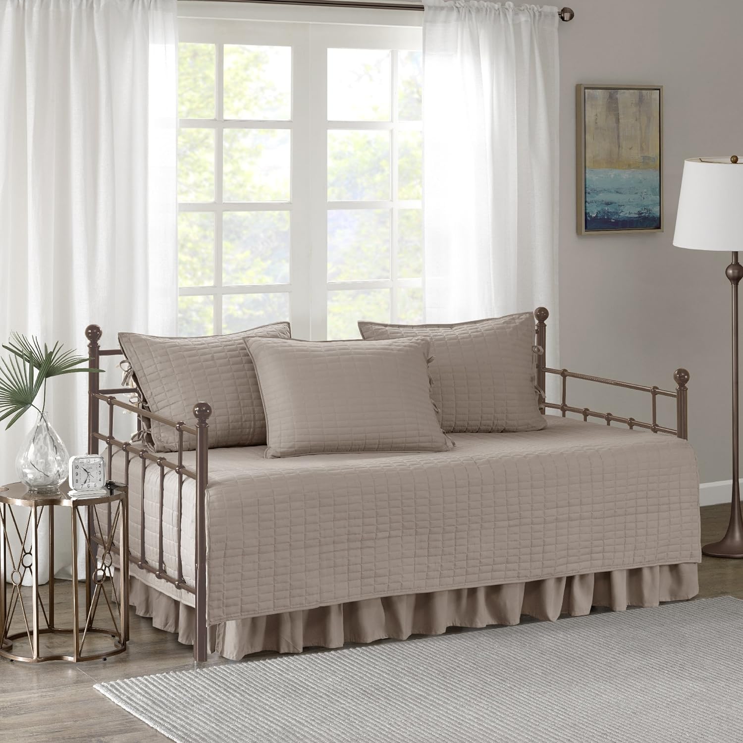 Comfort Spaces Daybed Cover Set - Kienna Taupe 75x39 5 Piece