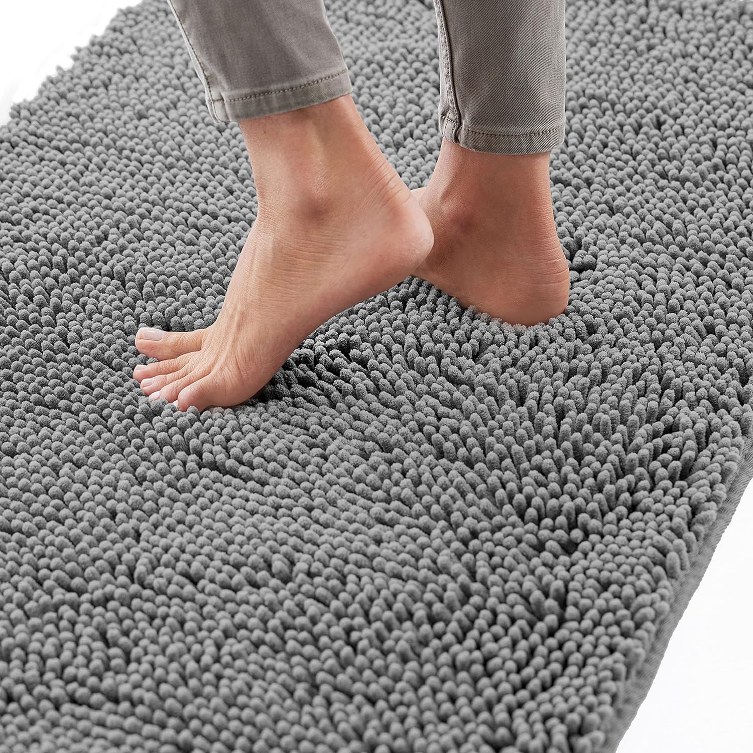 Gorilla Grip Bath Rug Mat 24x17 Grey