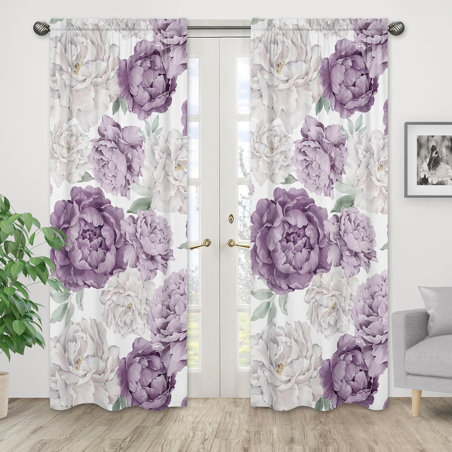 Sweet Jojo Designs Lavender Purple Boho Curtain Panels Set of 2