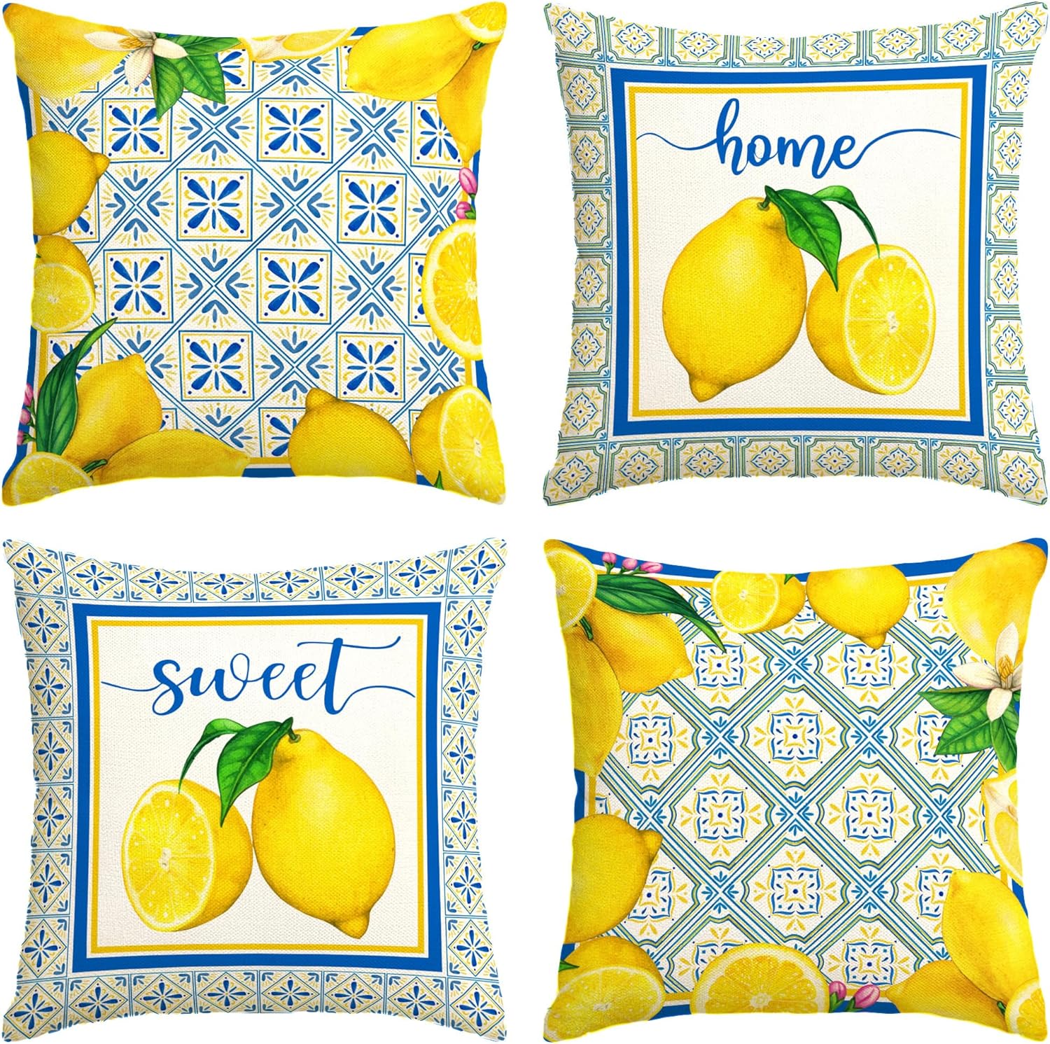 Yarcooly Summer Lemon Throw Pillow Covers