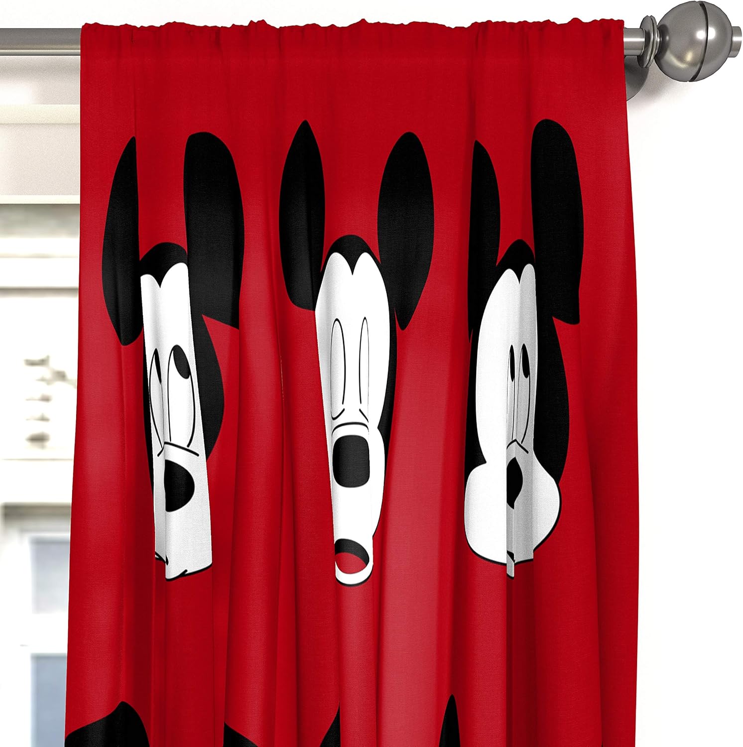 Jay Franco Kids Window Drapes Mickey Mouse Red 84 Inch Set