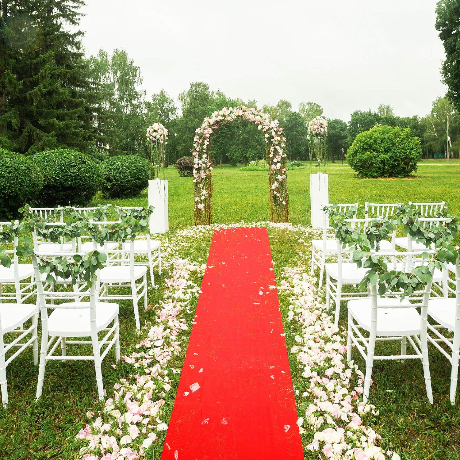 Shappy Red Carpet Runner Rug for Party 26x30 Feet