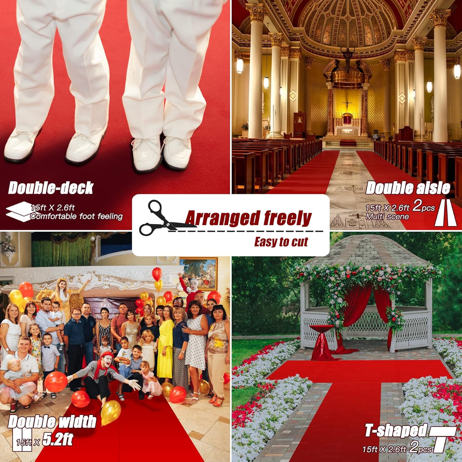 EZLucky Red Carpet Runner for Party and Events